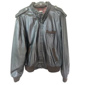 Members Only Brown Leather Jacket sz 44 Vintage 80’s Retro